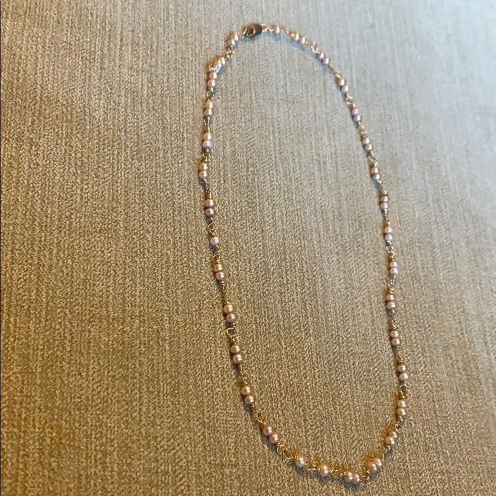 14K gold filled Dainty pearl necklace